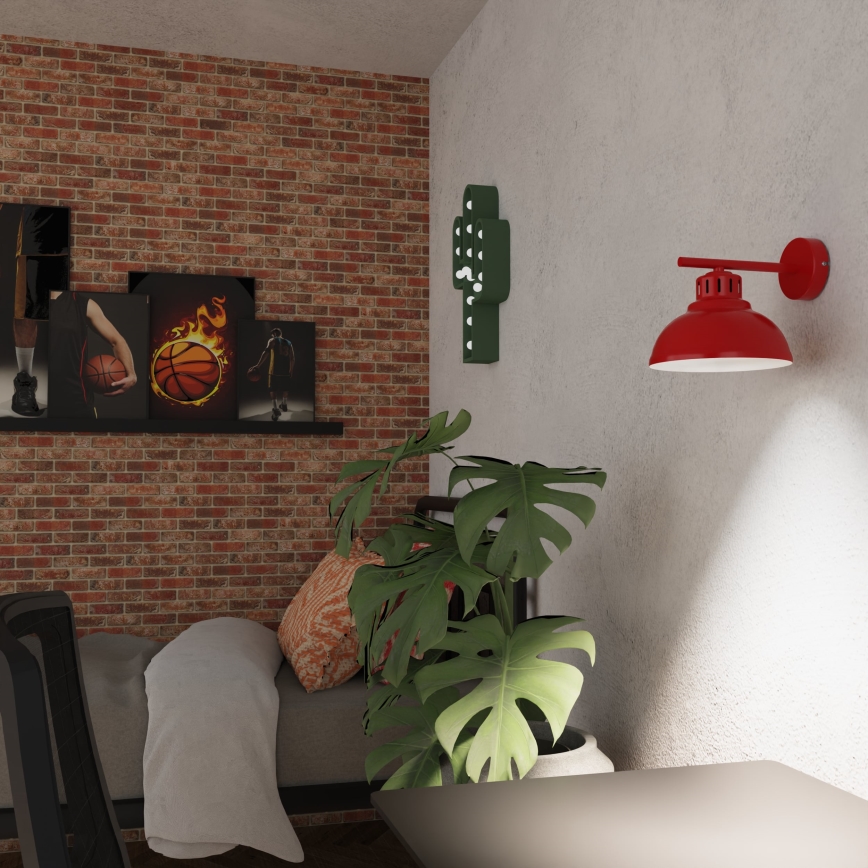 Wall lamp SVEN 1xE27/15W/230V red