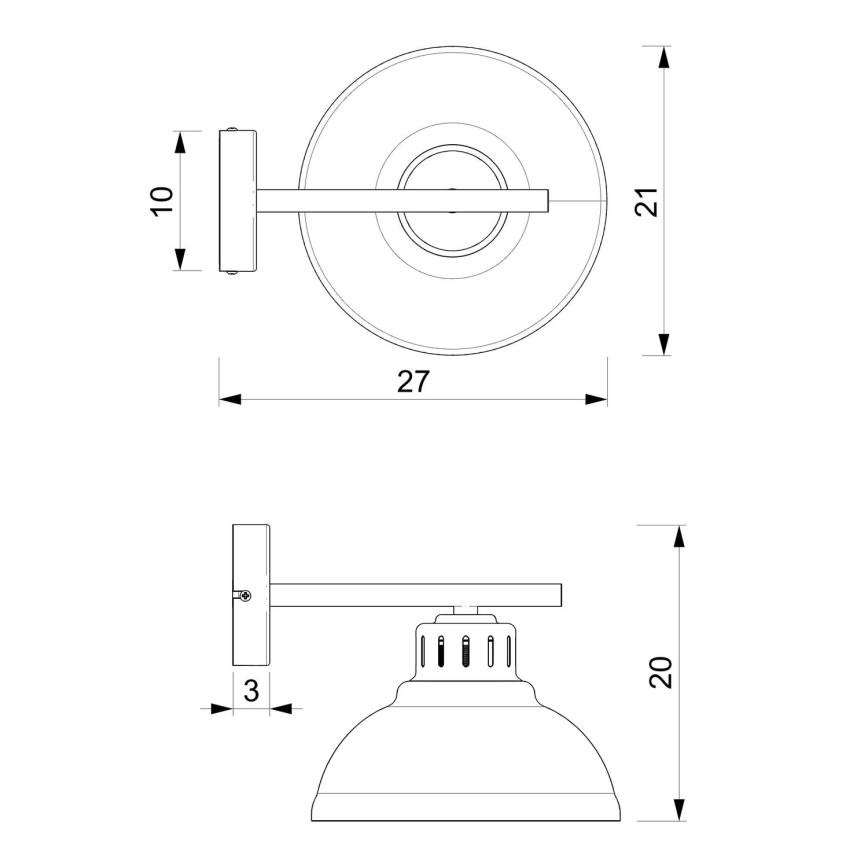 Wall lamp SVEN 1xE27/15W/230V red