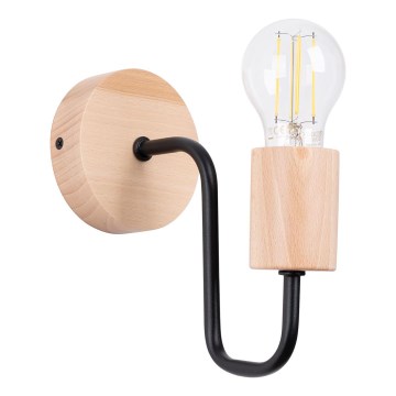 Wall lamp TIMBO 1xE27/15W/230V black/beige/beech