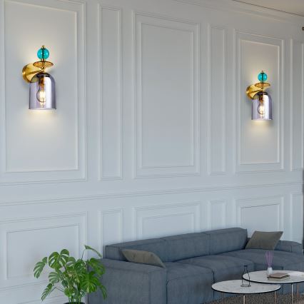 Wall lamp TROPEA 1xE27/15W/230V gold/blue/smoky beige/gray