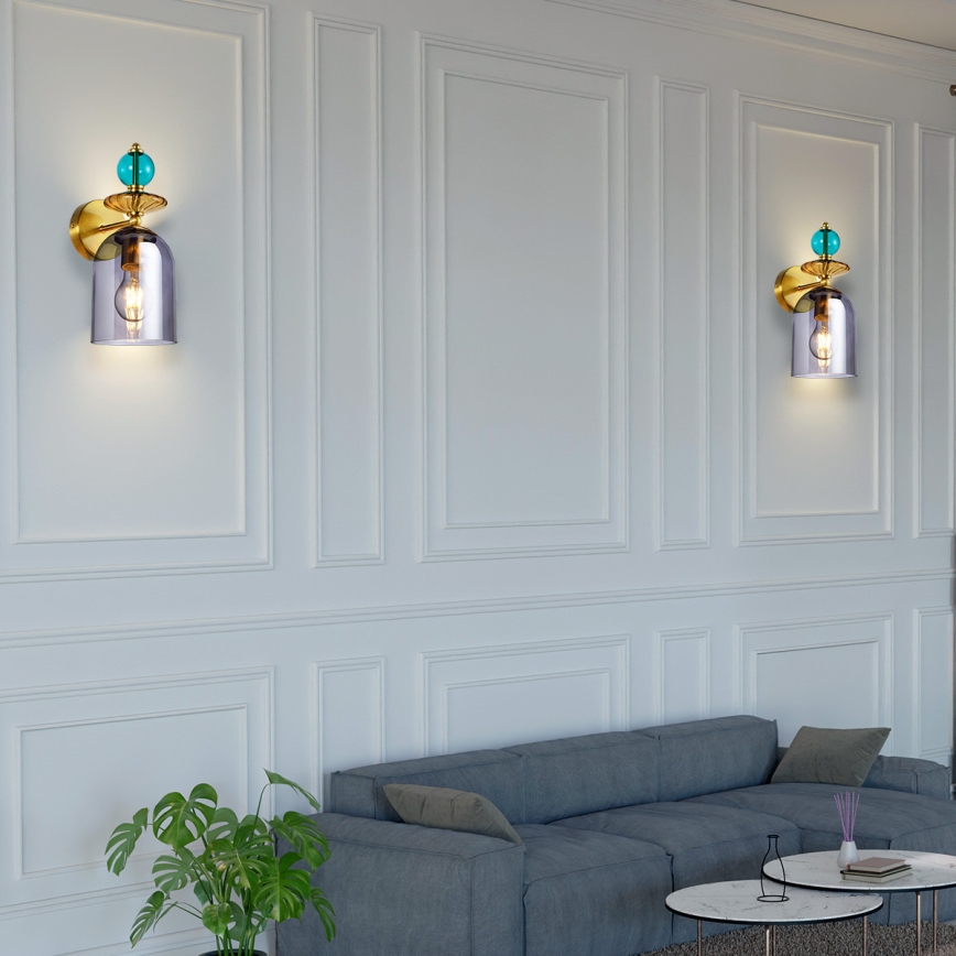 Wall lamp TROPEA 1xE27/15W/230V gold/blue/smoky beige/gray