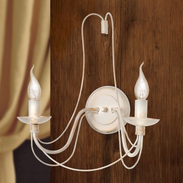Wall lamp VELA 2xE14/40W/230V white/gold/patina
