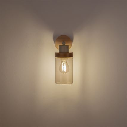 Wall lamp WOODNEST 1xE27/15W/230V pine/cream