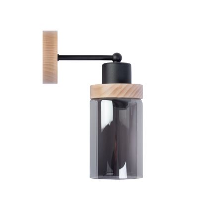 Wall lamp WOODNEST 1xE27/15W/230V pine/smoky black