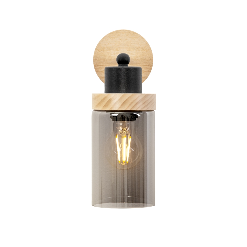 Wall lamp WOODNEST 1xE27/15W/230V pine/smoky black