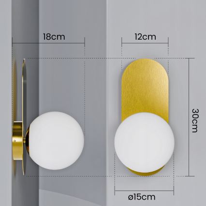 Wall light 1xE27/40W/230V gold/white