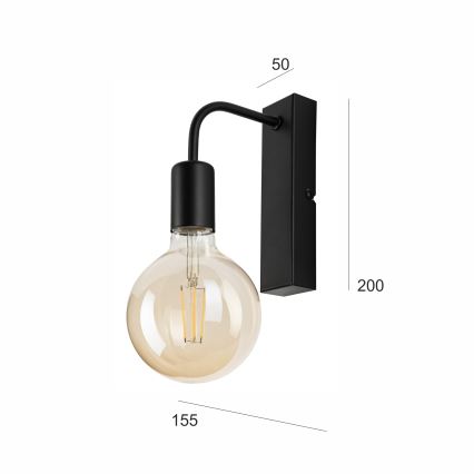 Wall light ASTRID 1xE27/60W/230V matte black