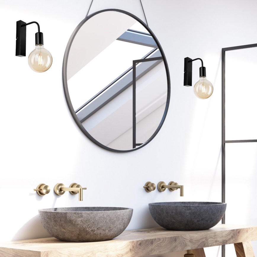 Wall light ASTRID 1xE27/60W/230V shiny black