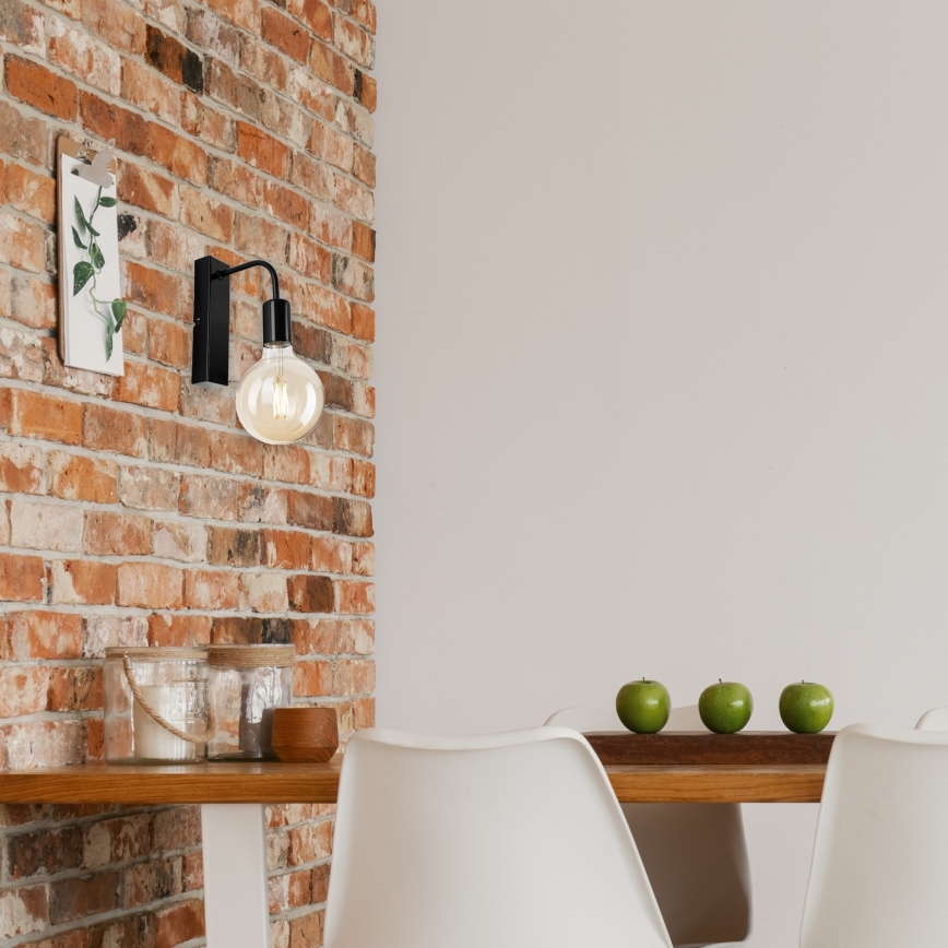 Wall light ASTRID 1xE27/60W/230V shiny black