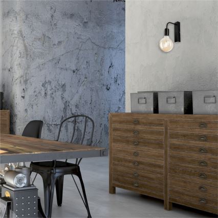 Wall light ASTRID 1xE27/60W/230V shiny black
