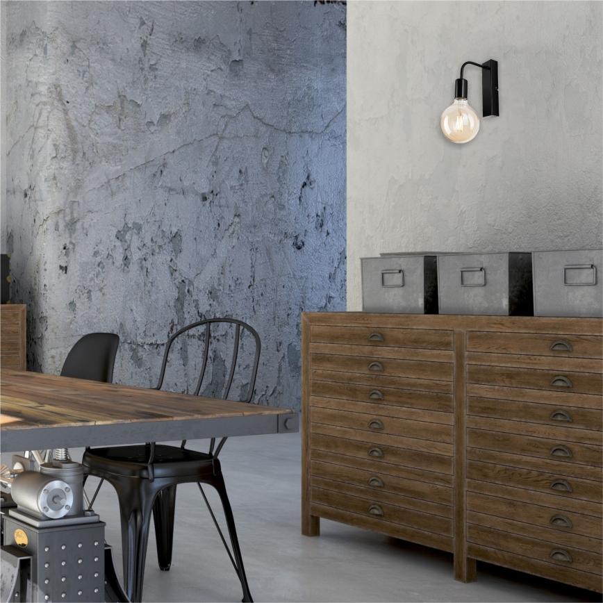 Wall light ASTRID 1xE27/60W/230V shiny black