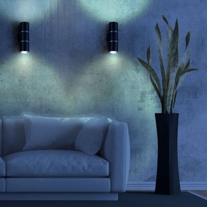 Wall light BAMBOO 2xGU10/10W/230V black
