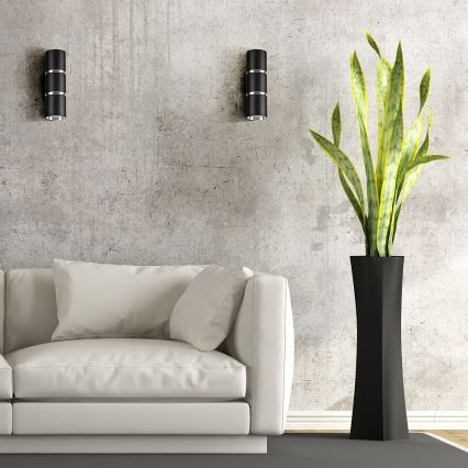 Wall light BAMBOO 2xGU10/10W/230V black
