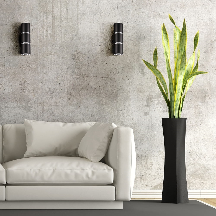 Wall light BAMBOO 2xGU10/10W/230V black