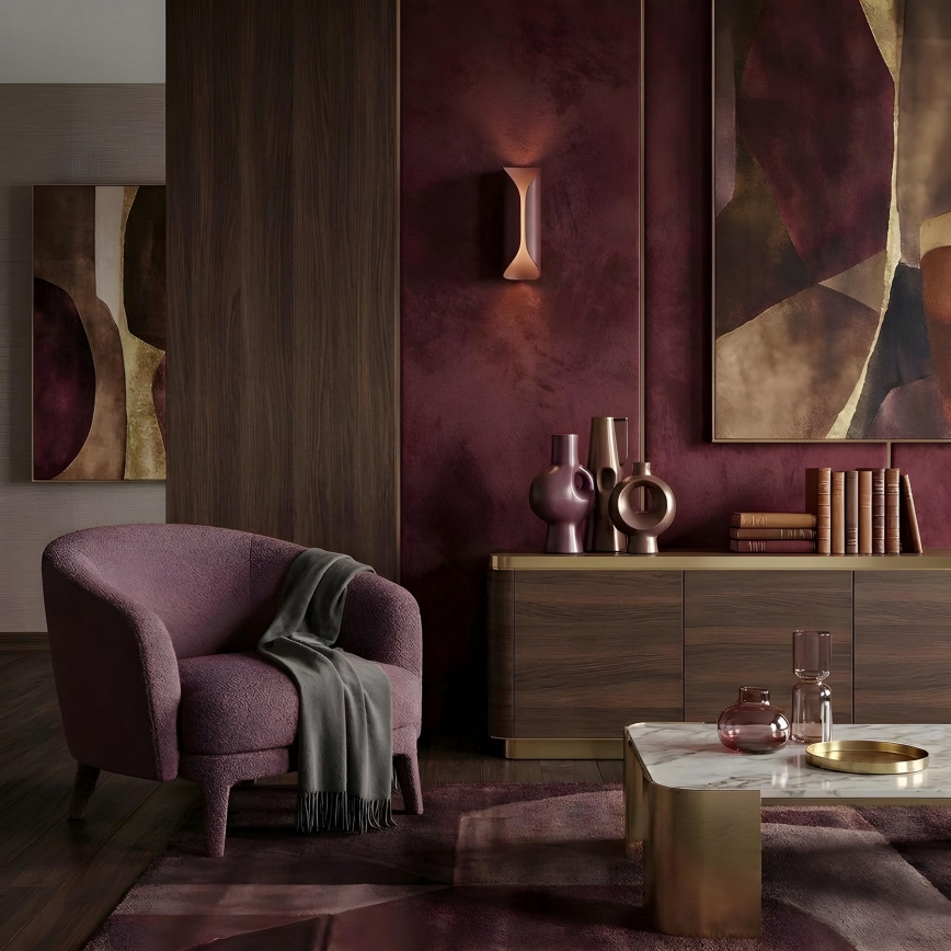 Wall light BARBOS 2xG9/8W/230V burgundy