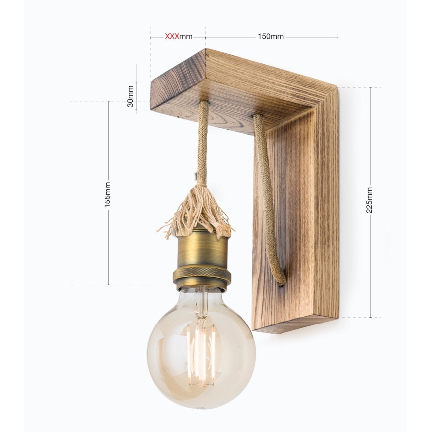 Wall light BASSENA 1xE27/60W/230V