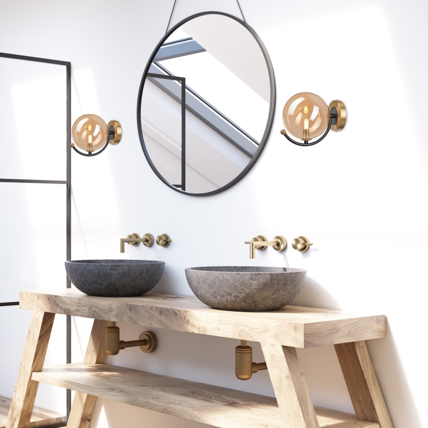 Wall light GEORGIA 1xE14/5W/230V gold/smoky beige
