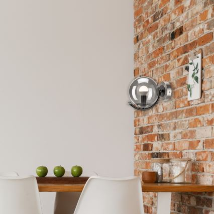 Wall light GEORGIA 1xE14/5W/230V matte chrome/smoky