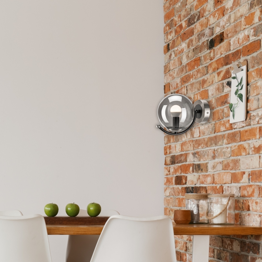 Wall light GEORGIA 1xE14/5W/230V matte chrome/smoky