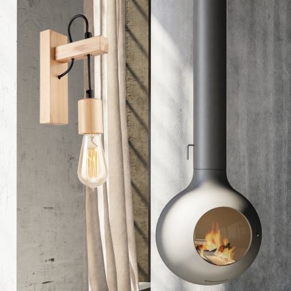 Wall light LEON 1xE27/60W/230V beech