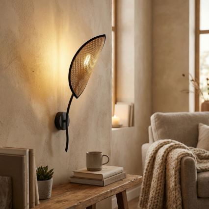 Wall light LOTUS 1xE14/10W/230V black/beige