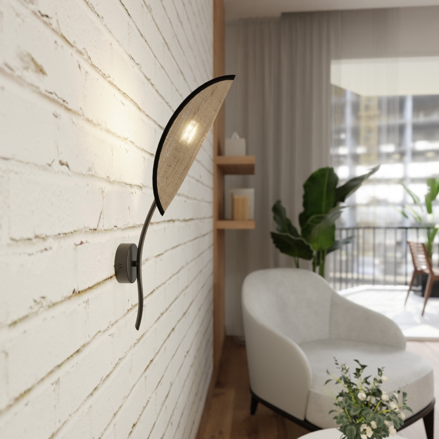 Wall light LOTUS 1xE14/10W/230V black/beige