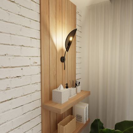 Wall light LOTUS 1xE14/10W/230V black/gold