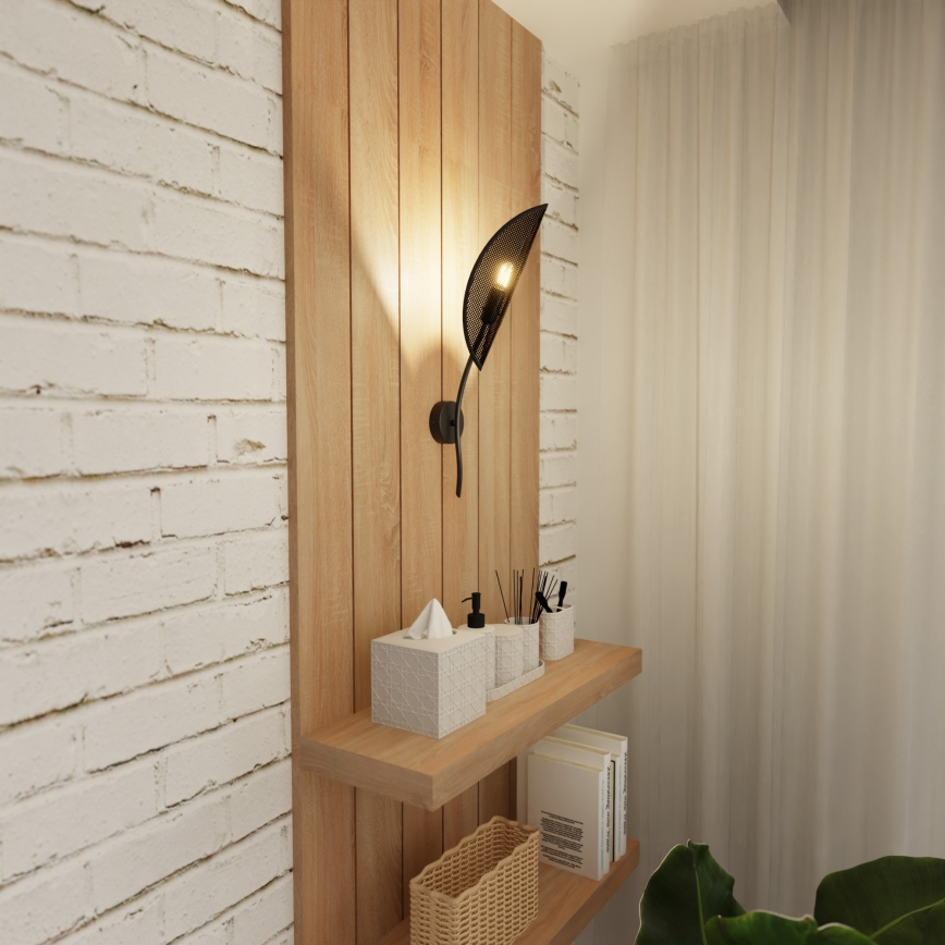 Wall light LOTUS 1xE14/10W/230V black/gold