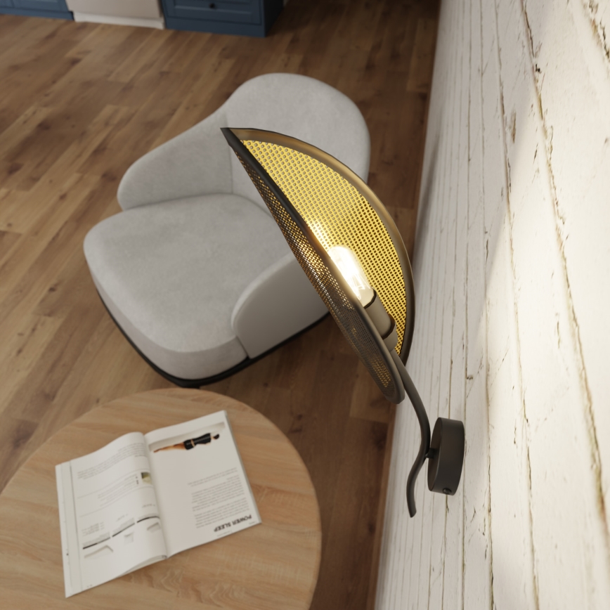 Wall light LOTUS 1xE14/10W/230V black/gold