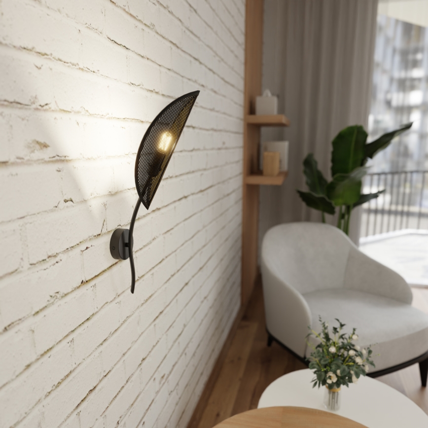 Wall light LOTUS 1xE14/10W/230V black/gold