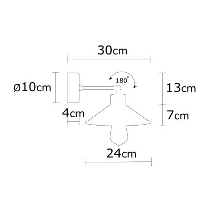 Wall light MANAVGAT 1xE27/40W/230V brown/black