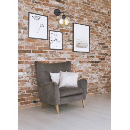 Wall light MELLE BLACK 1xE27/60W/230V