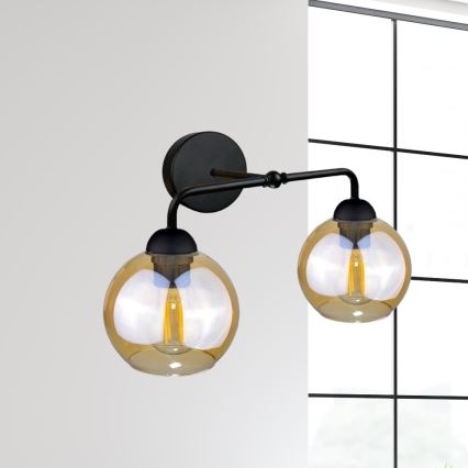 Wall light MELLE BLACK 2xE27/60W/230V