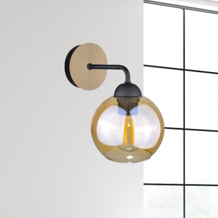 Wall light MELLE WOOD 1xE27/60W/230V