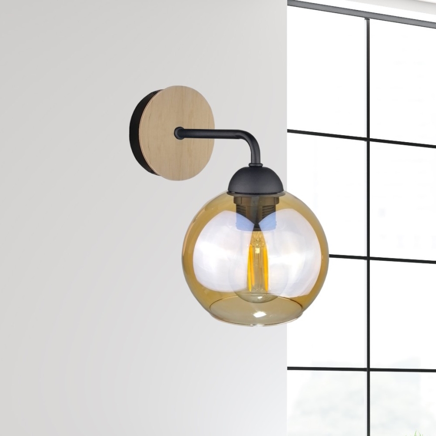 Wall light MELLE WOOD 1xE27/60W/230V