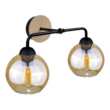 Wall light MELLE WOOD 2xE27/60W/230V