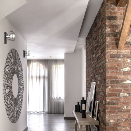 Wall light MIKA 1xE27/60W/230V black/shiny chrome