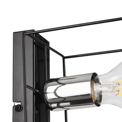 Wall light MIKA 1xE27/60W/230V black/shiny chrome
