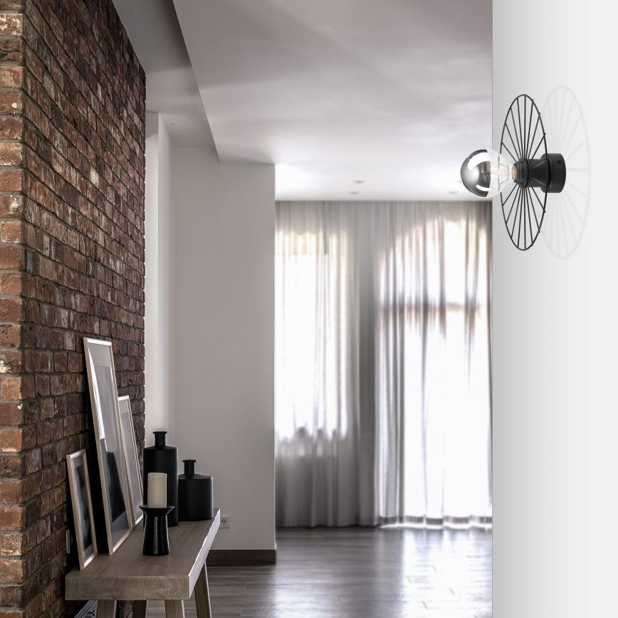 Wall light MONTANA 1xE27/15W/230V d. 30 cm black