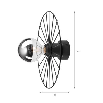 Wall light MONTANA 1xE27/15W/230V d. 30 cm black