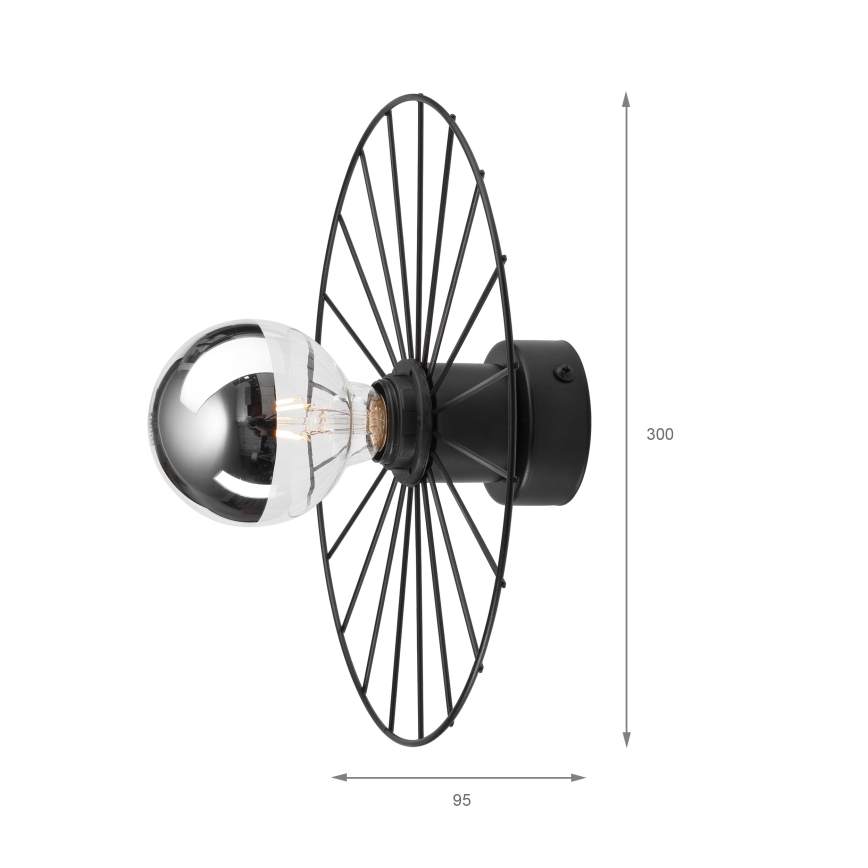 Wall light MONTANA 1xE27/15W/230V d. 30 cm black