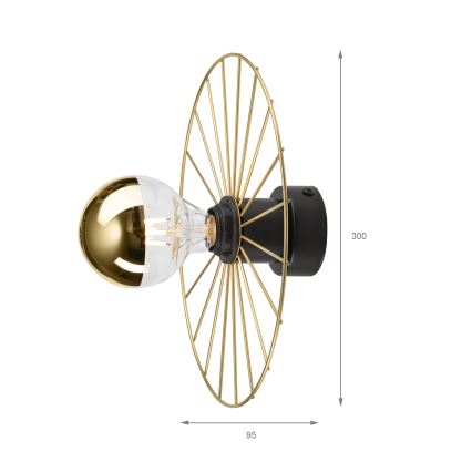Wall light MONTANA 1xE27/15W/230V d. 30 cm gold