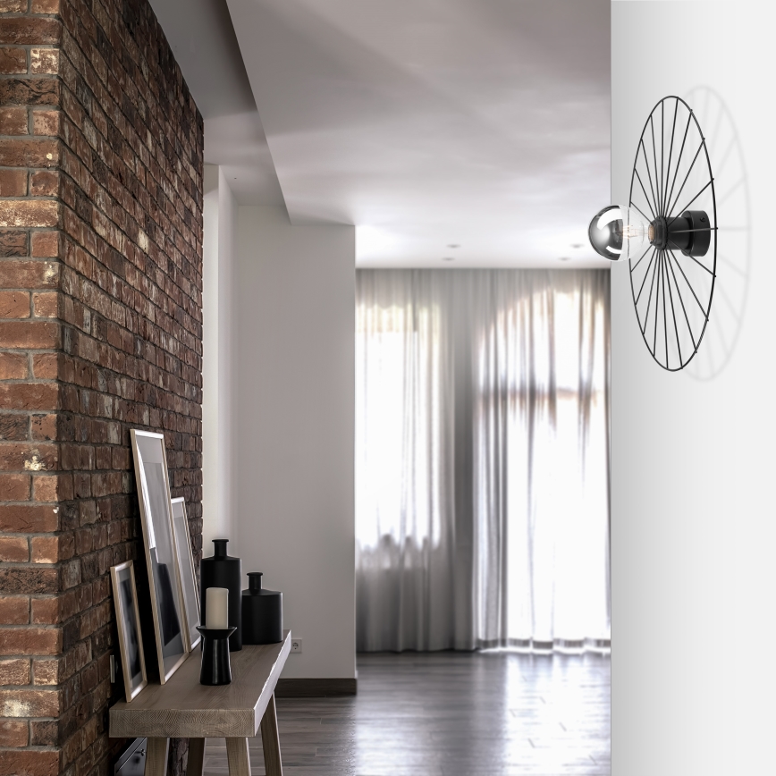Wall light MONTANA 1xE27/15W/230V d. 45 cm black