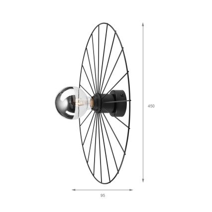 Wall light MONTANA 1xE27/15W/230V d. 45 cm black