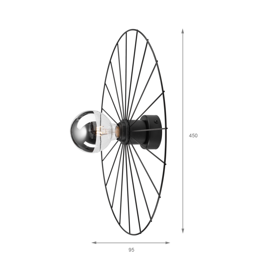 Wall light MONTANA 1xE27/15W/230V d. 45 cm black