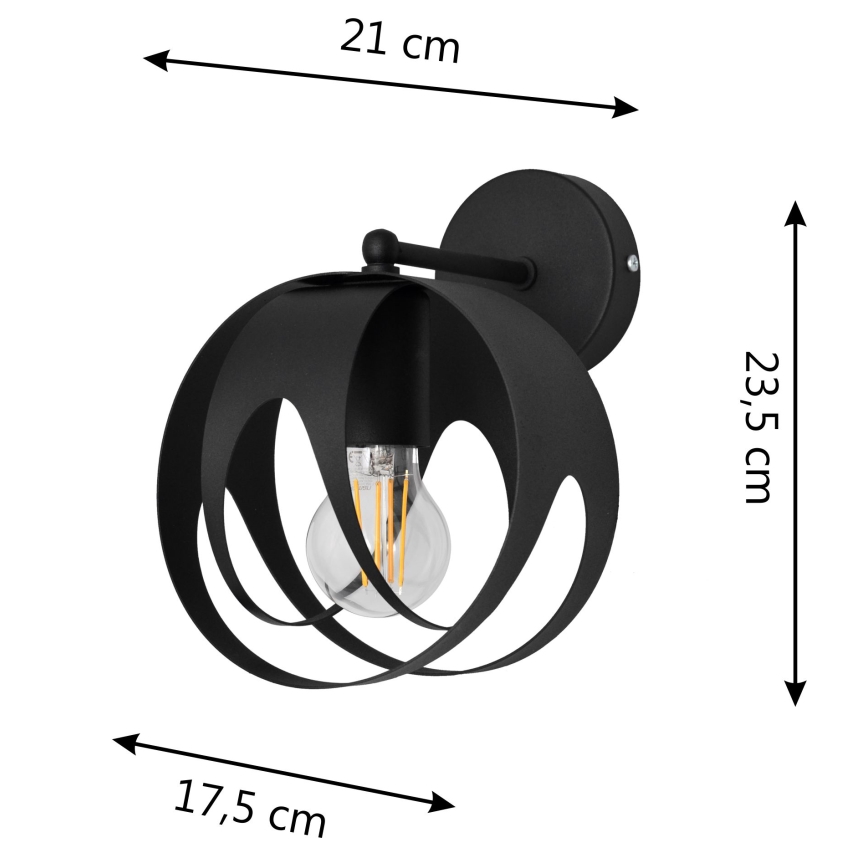 Wall light MOONLIGHT 1xE27/15W/230V black