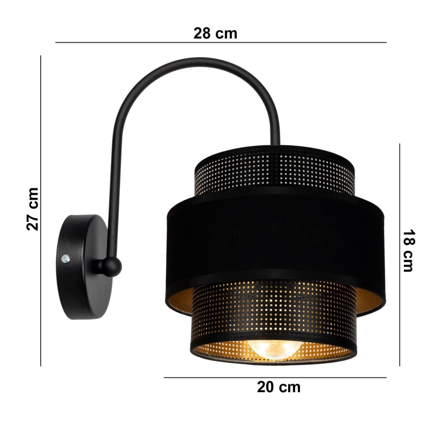 Wall light NESS 1xE27/60W/230V black