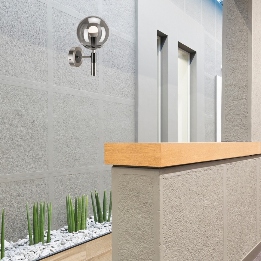 Wall light ROLLO 1xE14/5W/230V matte chrome/smoky