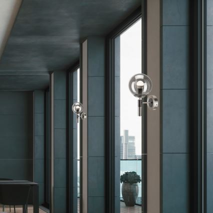Wall light ROLLO 1xE14/5W/230V matte chrome/smoky