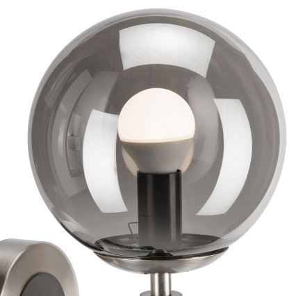 Wall light ROLLO 1xE14/5W/230V matte chrome/smoky